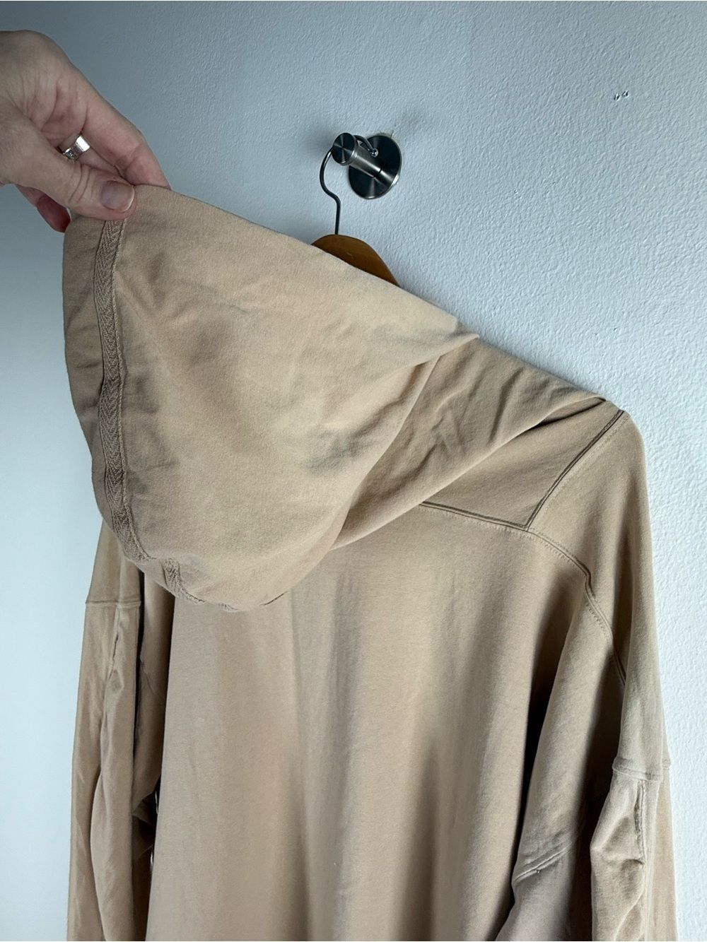 Free People Movement Hot Shot Hooded Layer Slouchy Layering Hoodie Tan Neutral L - Picture 11 of 15